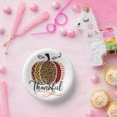 Thankful Patchwork Pumpkin Pappteller (Party)