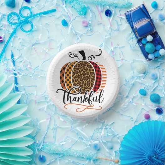 Thankful Patchwork Pumpkin Pappteller (Party)
