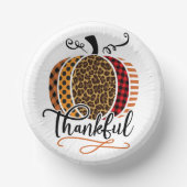 Thankful Patchwork Pumpkin Pappteller (Vorderseite)
