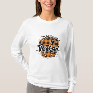 Thankful Pumpkin Buffalo Plaid T-Shirt