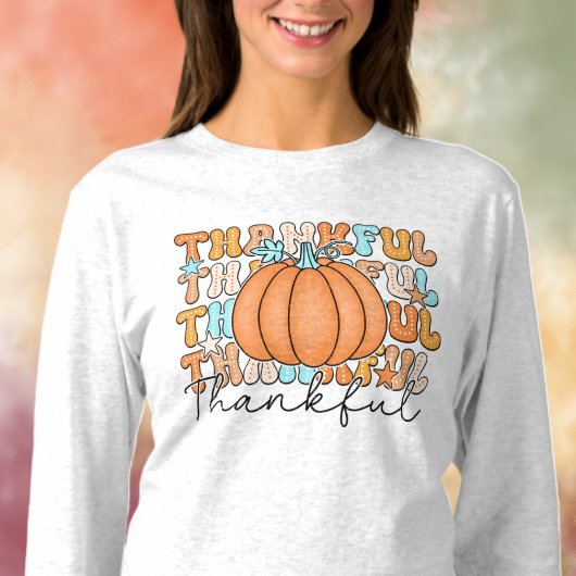 Thankful Pumpkin Long Sleeve Tshirt