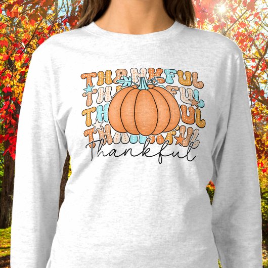 Thankful Pumpkin Long Sleeve Tshirt