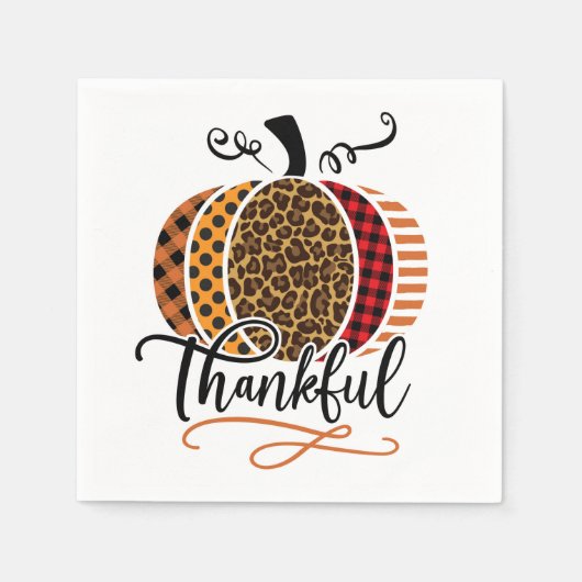 Thankful Pumpkin Patchwork Serviette (Vorderseite)