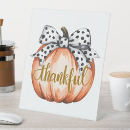 Thankful Pumpkin with Polka Dot Bow  Sockelschild