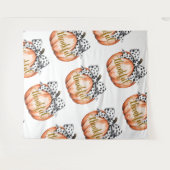 Thankful Pumpkin with Polka Dot Bow Wandteppich (Vorderseite (Horizontal))