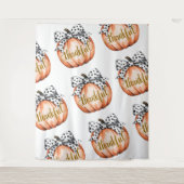 Thankful Pumpkin with Polka Dot Bow Wandteppich (Vorderseite)