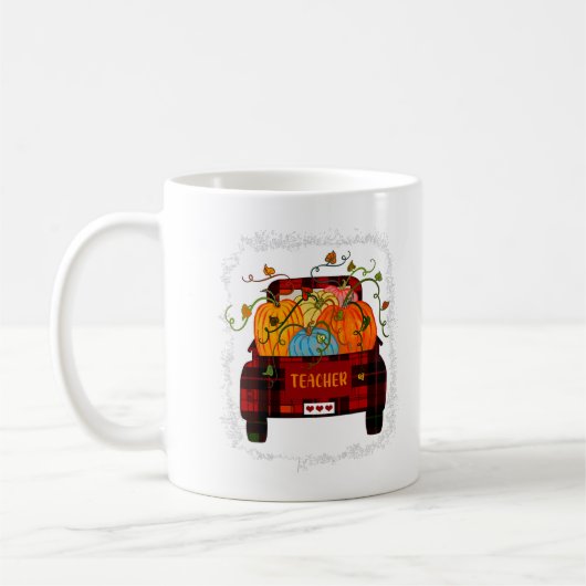 Thankful Teacher Fall Autumn Pumpkins Truck Thanks Kaffeetasse (Links)