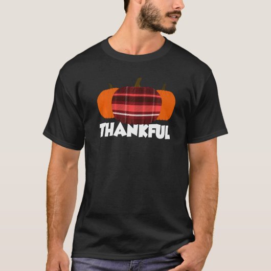 Thankful Thanksgiving Pumpkin Flannel T-Shirt (Vorderseite)