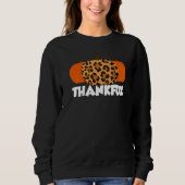 Thankful Thanksgiving Pumpkin Leopard Sweatshirt (Vorderseite)