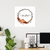 Thankful Thanksgiving Wreath Poster (Heimbüro)