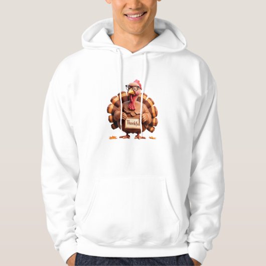 Thankful Turkey Design – Funny Holiday Art Hoodie (Vorderseite)