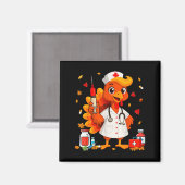 Thankful Turkey Funny Scrub Nurse Fall Thanksgivin Magnet (Vorderseite/Rückseite)