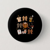 Thankful Turkey Nurse Fall Stethoscope Coquette Th Button (Vorderseite)