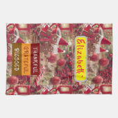 "Thankful & Twinkling: Personalized Holiday Cheer Geschirrtuch (Horizontal)