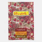 "Thankful & Twinkling: Personalized Holiday Cheer  Geschirrtuch (Vertikal)