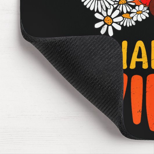 Thankful Vibes Turkey Retro Groovy Thanksgiving Ra Mousepad (Ecke)