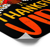 Thankful Vibes Turkey Retro Groovy Thanksgiving Ra Poster (Ecke)