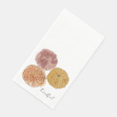 “Thankful” Watercolor Mums Guest Napkins – 50 Coun Serviette (Ecke)