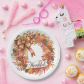 Thankful Wreath Pappteller (Party)