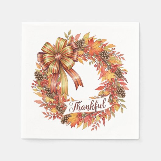 Thankful Wreath Serviette (Vorderseite)