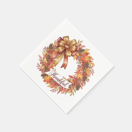 Thankful Wreath Serviette (Ecke)