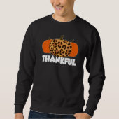 Thankfull Thanksgiving Pumpkin Leopard Sweatshirt (Vorderseite)