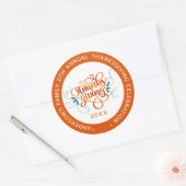 Thankgiving-moderne Wirble Typografie-Design Runder Aufkleber (Umschlag)