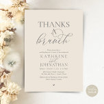Thanks A Brunch, Modern Classy Wedding Einladung<br><div class="desc">Elegantly announce your happily ever after with our modern classy wedding elopement celebration invitation card, "Thanks a Brunch". Tailored for couples continuing their love story, this invitation strikes a perfect balance of sophistication and charm, setting the scene for an unforgettable event. Featuring a modern contemporary script design, dark grey text...</div>