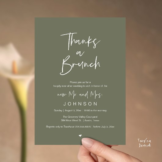Thanks a Brunch, Post modern wedding celebration Einladung