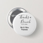 Thanks a brunch post wedding name date simple  button (Vorne & Hinten)