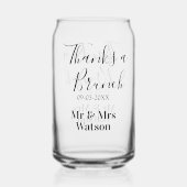 Thanks a brunch post wedding name date simple  dosenglas (Rückseite)