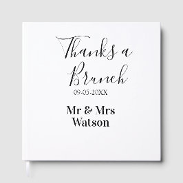 Thanks a brunch post wedding name date simple  gästebuch