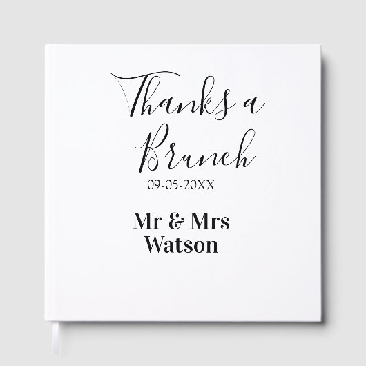 Thanks a brunch post wedding name date simple  gästebuch (Vorderseite)