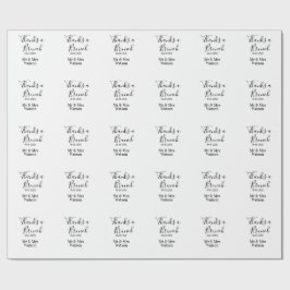 Thanks a brunch post wedding name date simple  geschenkpapier