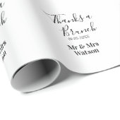 Thanks a brunch post wedding name date simple  geschenkpapier (Rolleneckpunkt)