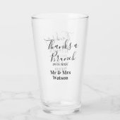 Thanks a brunch post wedding name date simple  glas (Rückseite)