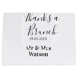 Thanks a brunch post wedding name date simple  große geschenktüte