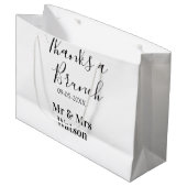 Thanks a brunch post wedding name date simple  große geschenktüte (Vorderseite Schrägansicht)
