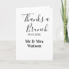 Thanks a brunch post wedding name date simple  karte