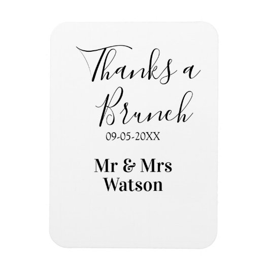 Thanks a brunch post wedding name date simple  magnet (Vertikal)