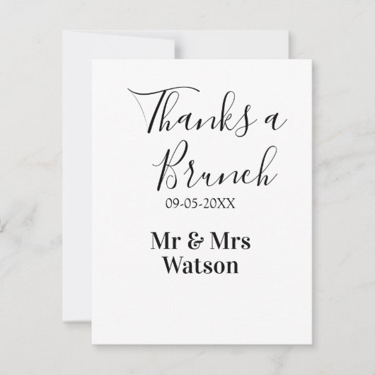 Thanks a brunch post wedding name date simple  mitteilungskarte (Vorderseite)