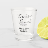Thanks a brunch post wedding name date simple  schnapsglas (Vorderseite)