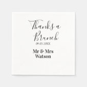 Thanks a brunch post wedding name date simple  serviette (Vorderseite)