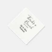 Thanks a brunch post wedding name date simple  serviette (Ecke)