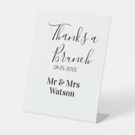 Thanks a brunch post wedding name date simple  sockelschild