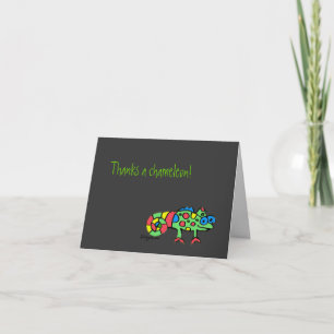 Thanks a Chameleon Black Thank You Notecards Dankeskarte