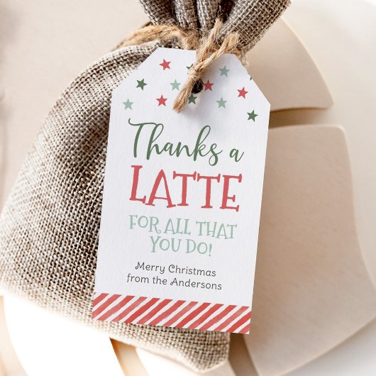 Thanks a Latte Holiday Christmas Tag Geschenkanhänger