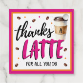Thanks a Latte Pink Teacher Appreciation Gift Geschenkanhänger (Rückseite)