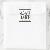 Thanks a Latte Teacher Appreciation Gift Quadratischer Aufkleber (Tasche)