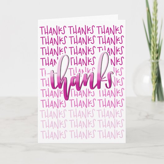 Thanks A Lot! - Thank You Card - Pink Calligraphy Dankeskarte (Vorderseite)